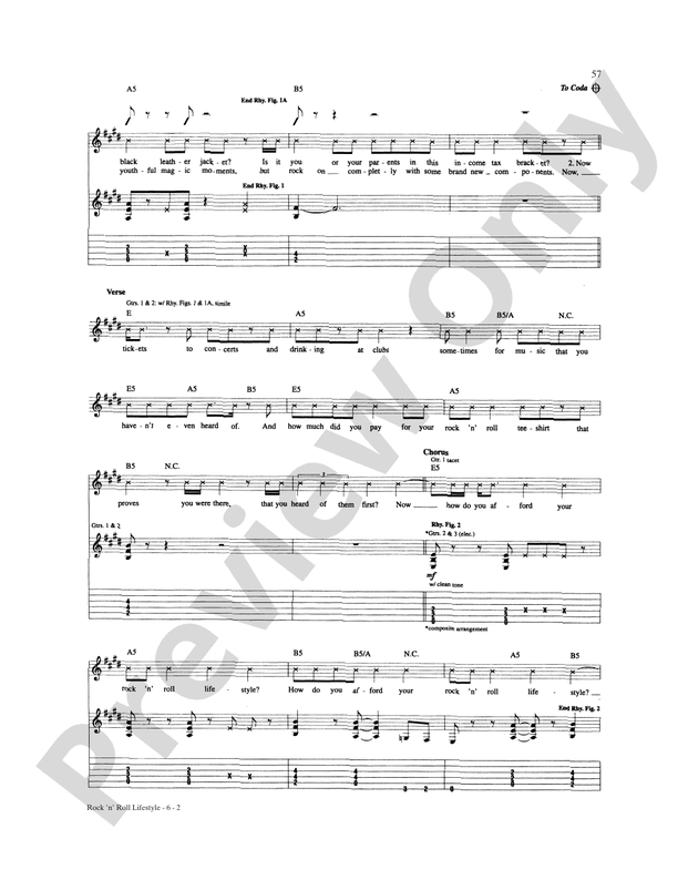 Rock 'N' Roll Lifestyle: Guitar: Cake Digital Sheet Music Download