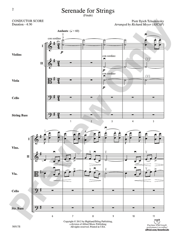 Serenade for Strings: Score