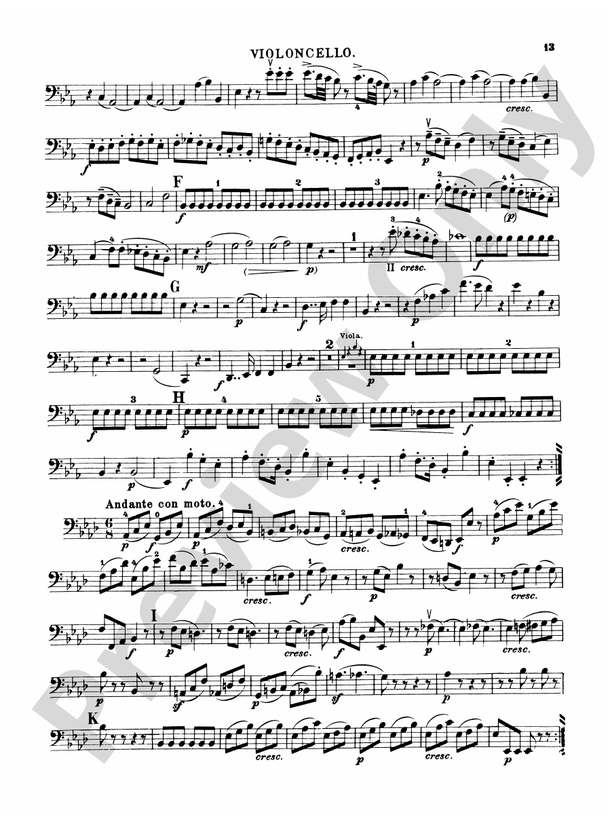 Ten Famous Quartets, K. 387, 421, 428, 458, 464, 465, 499, 575, 589, 590 Cello Cello Part