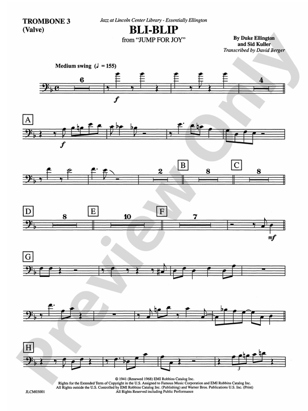 Bli-Blip (from Jump for Joy): 3rd Trombone