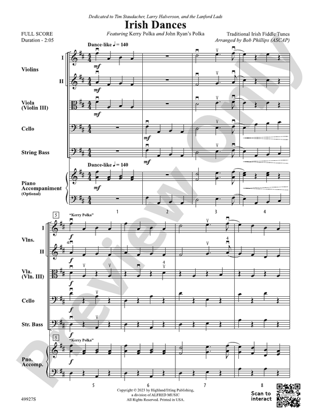 Irish Dances Score String Orchestra Score Digital Sheet Music Download