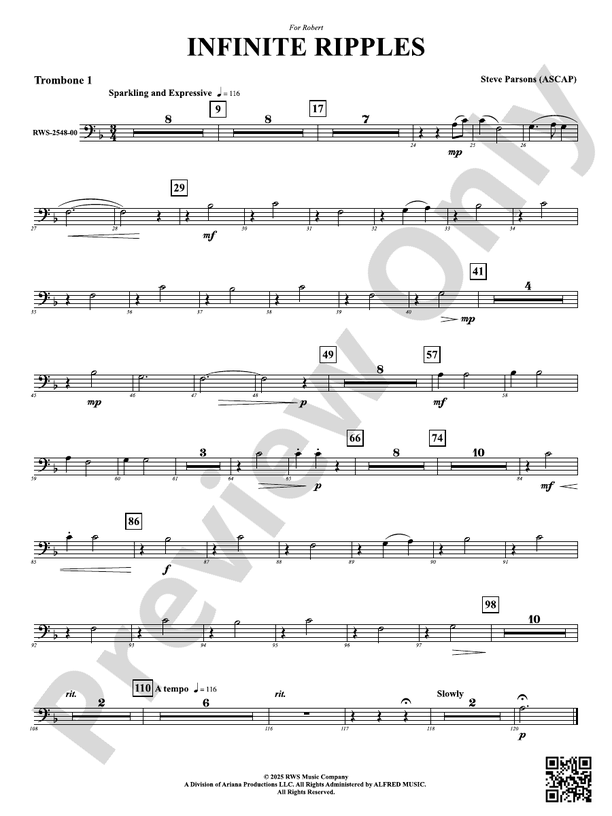 Infinite Ripples: 1st Trombone: 1st Trombone Part: Steve Parsons ...