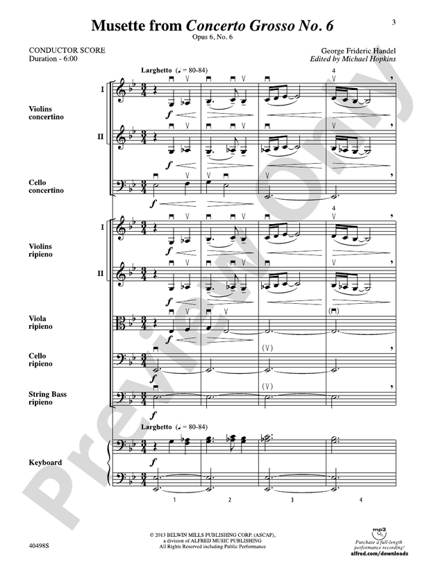 Musette from Concerto Grosso No. 6
