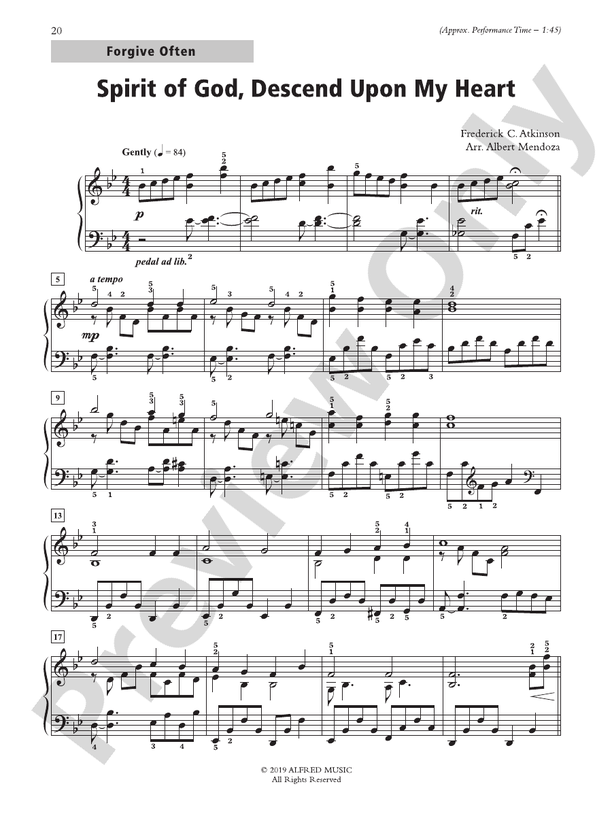 Spirit of God, Descend Upon My Heart - Piano Solo