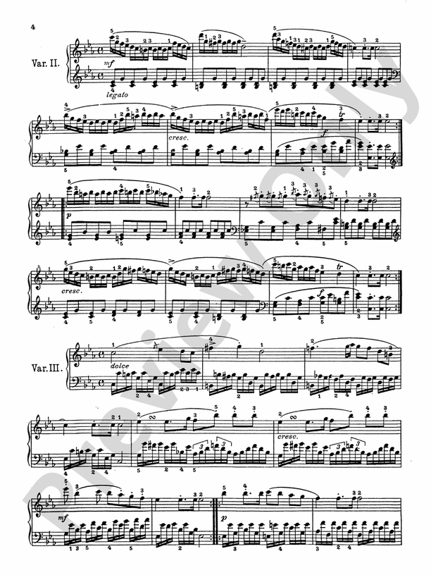 Beethoven Variations Volume Ii Nine Variations On A March By Dressler Part Digital Sheet