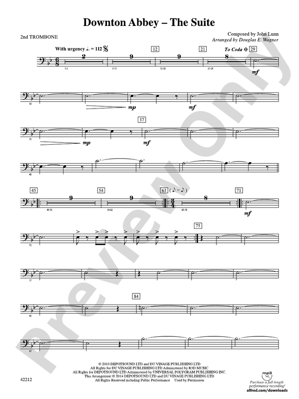 Downton Abbey -- The Suite: 2nd Trombone