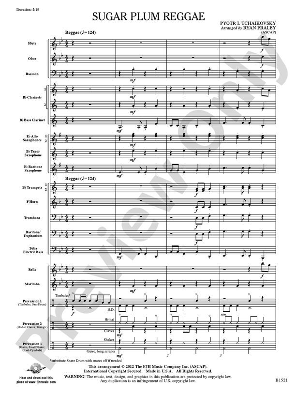 Sugar Plum Reggae Digital Sheet Music Download 8068