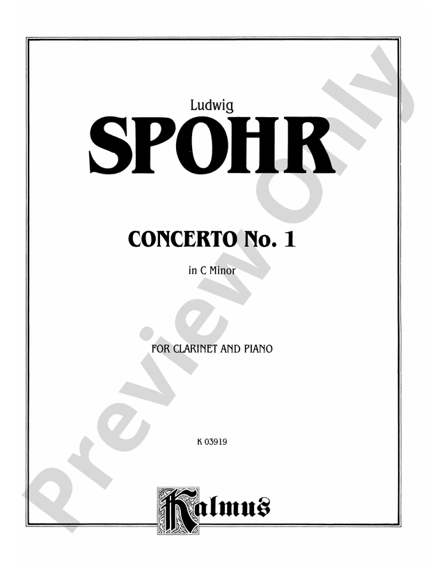 Spohr Concerto No. 1 in C Minor, Op. 26 Part(s) Louis Spohr