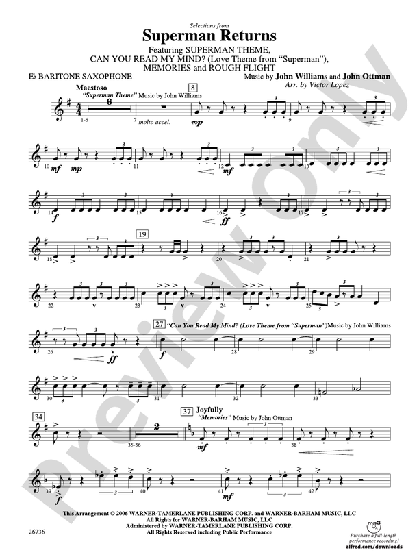 Superman Returns: E-flat Baritone Saxophone