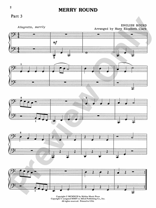 Merry Round - Piano Trio (1 Piano, 6 Hands)