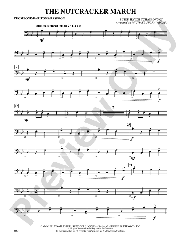 The Nutcracker March 1st Trombone 1st Trombone Part Digital Sheet