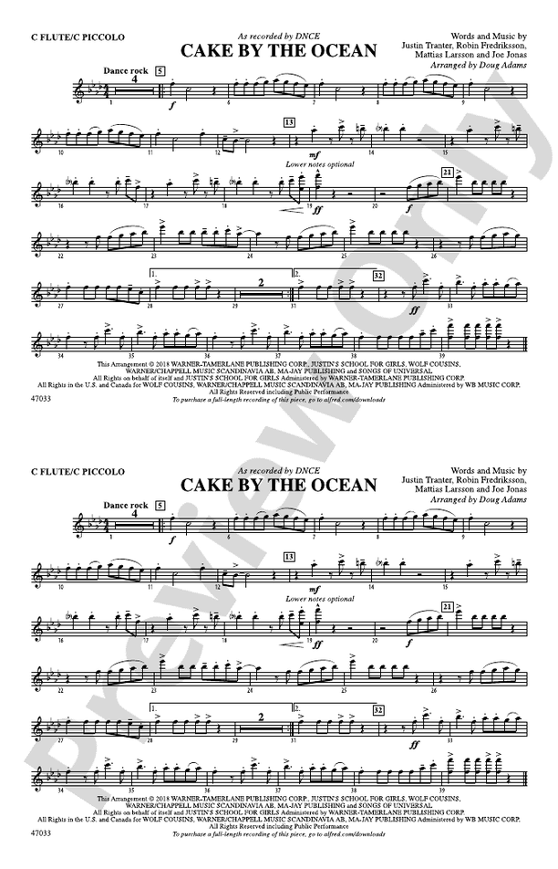 Cake by the Ocean: Flute