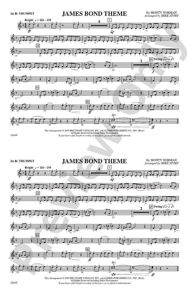 James Bond Theme: 1st B-flat Trumpet
