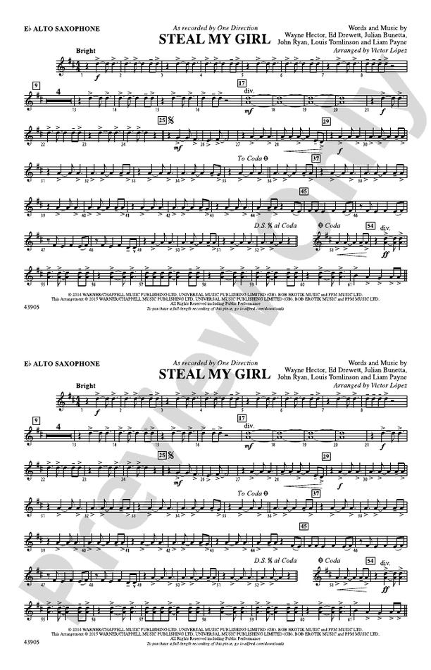 Steal My Girl Sheet Music, One Direction