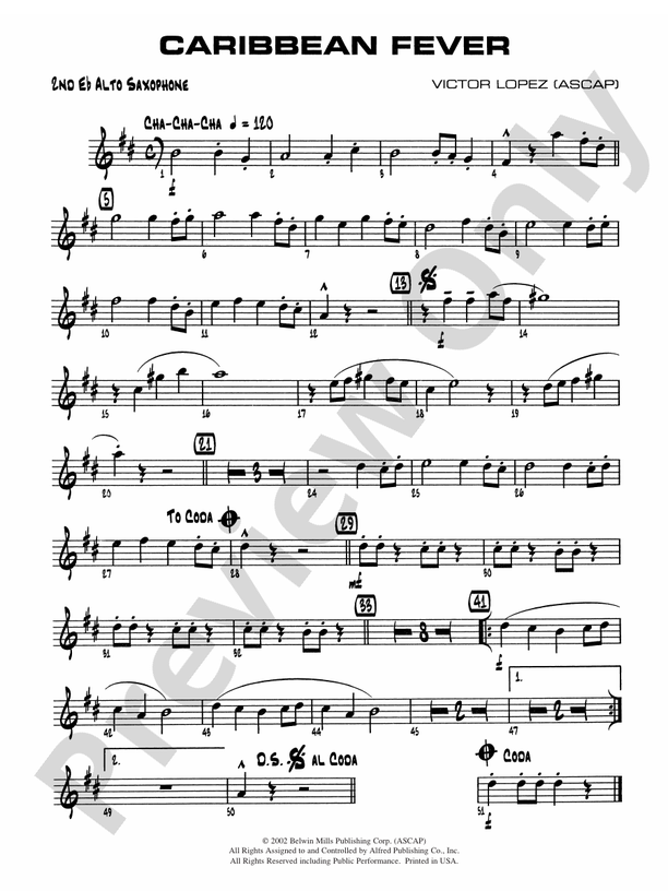 Caribbean Fever 2nd Eflat Alto Saxophone 2nd Eflat Alto Saxophone