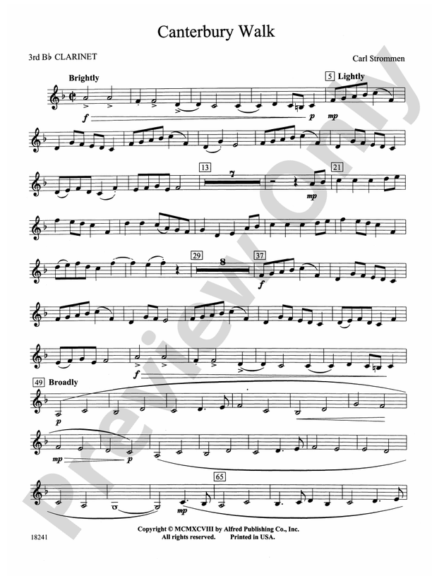 Canterbury Walk: 3rd B-flat Clarinet