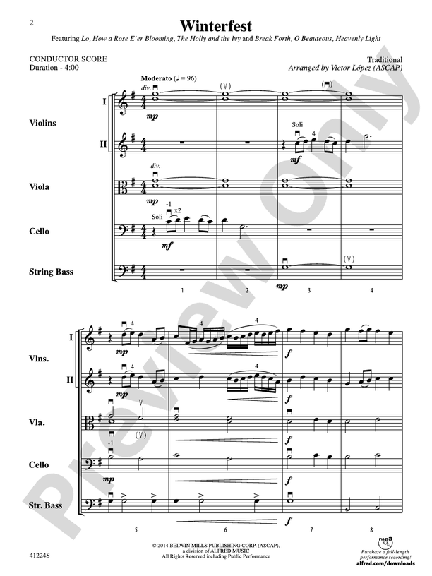 Winterfest: String Orchestra Conductor Score & Parts - Digital Sheet ...