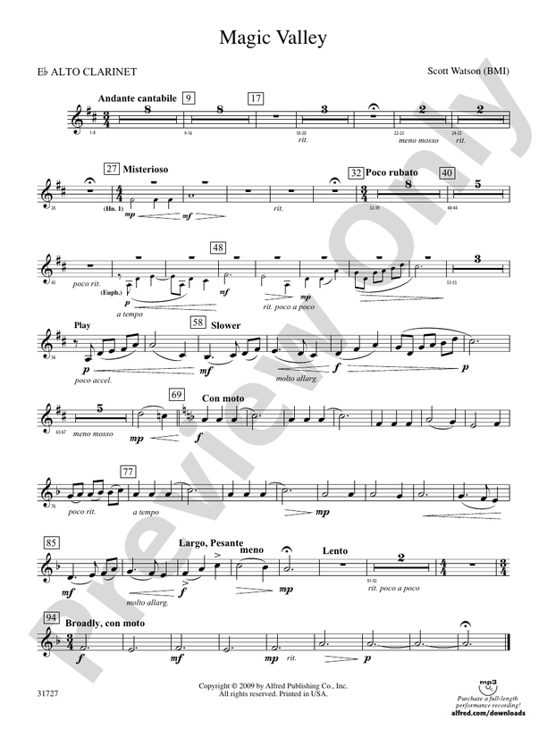 Magic Valley: (wp) E-flat Alto Clarinet: (wp) E-flat Alto Clarinet ...