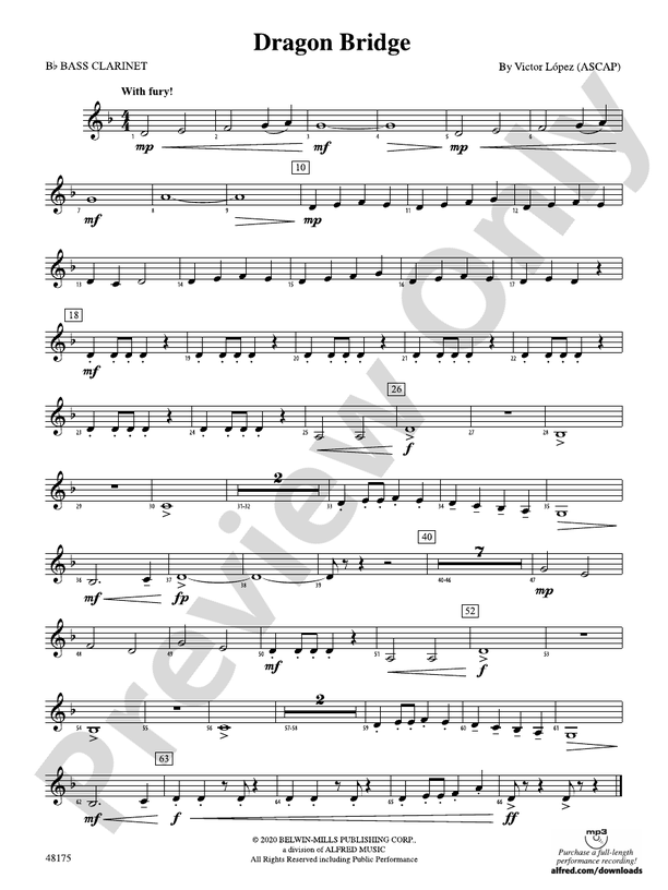 Dragon Bridge Bflat Bass Bflat Bass Part Digital Sheet Music Download