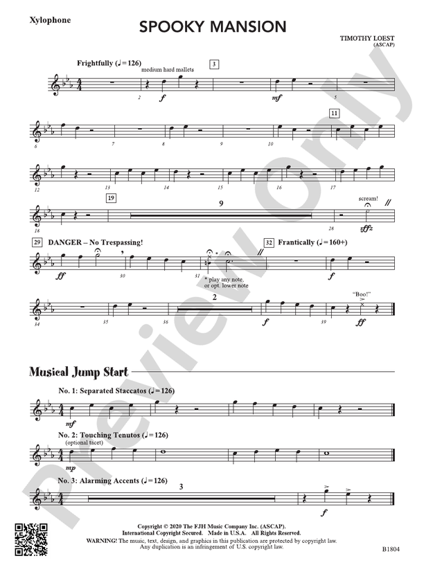 Spooky Mansion: Xylophone: Xylophone Part: Timothy Loest - Digital ...