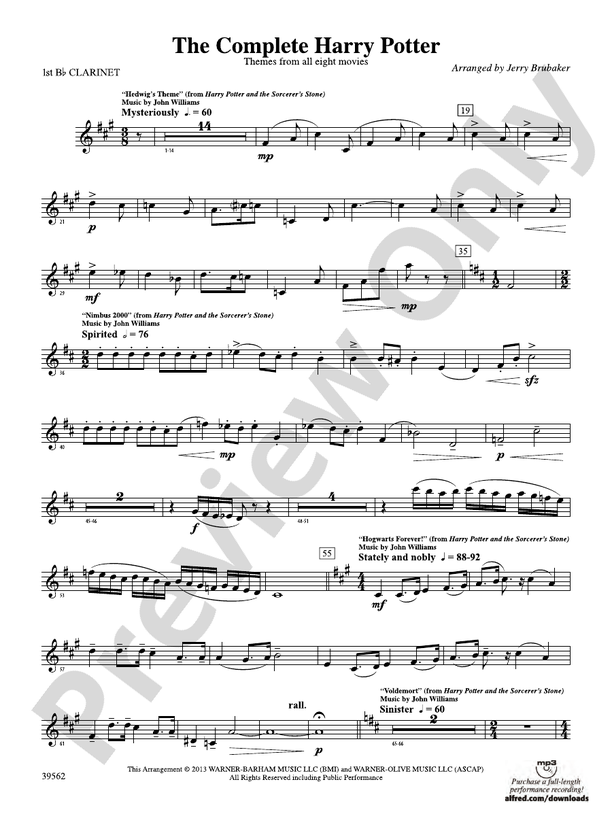 The Complete Harry Potter 1st Bflat 1st Bflat