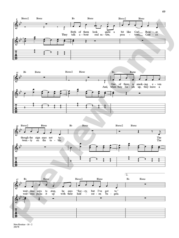 New Routine Guitar Fountains of Wayne Digital Sheet Music Download