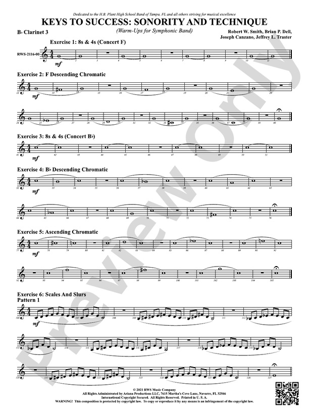 Keys to Success: Sonority and Technique - Warm-Ups for Symphonic Band ...