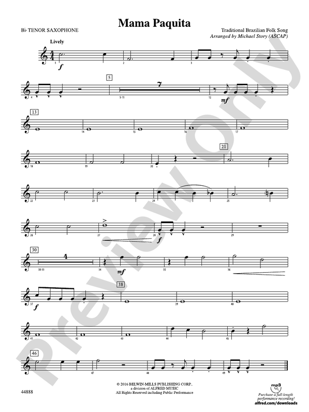 Mama Paquita: B-flat Tenor Saxophone