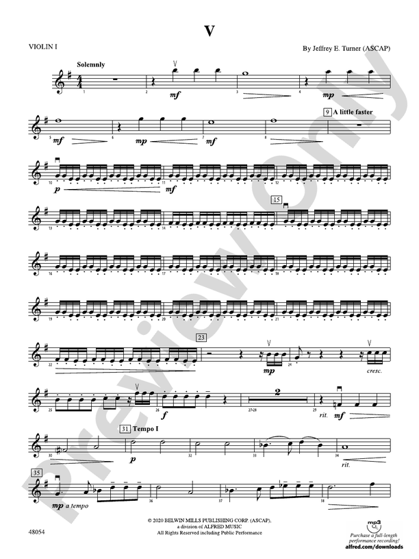 V 1st Violin 1st Violin Part Digital Sheet Music Download 3830