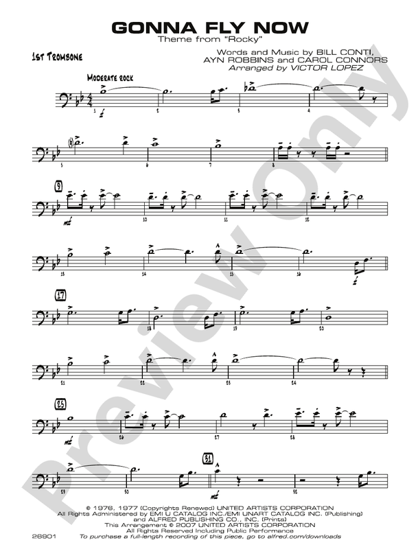 Gonna Fly Now 1st Trombone 1st Trombone Part Digital Sheet Music