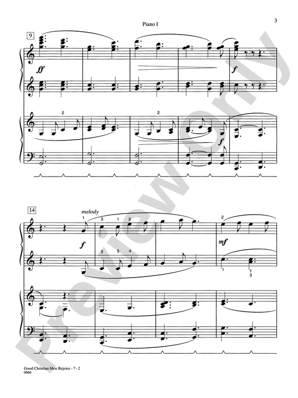Good Christian Men Rejoice - Piano Quartet (2 Pianos, 8 Hands)