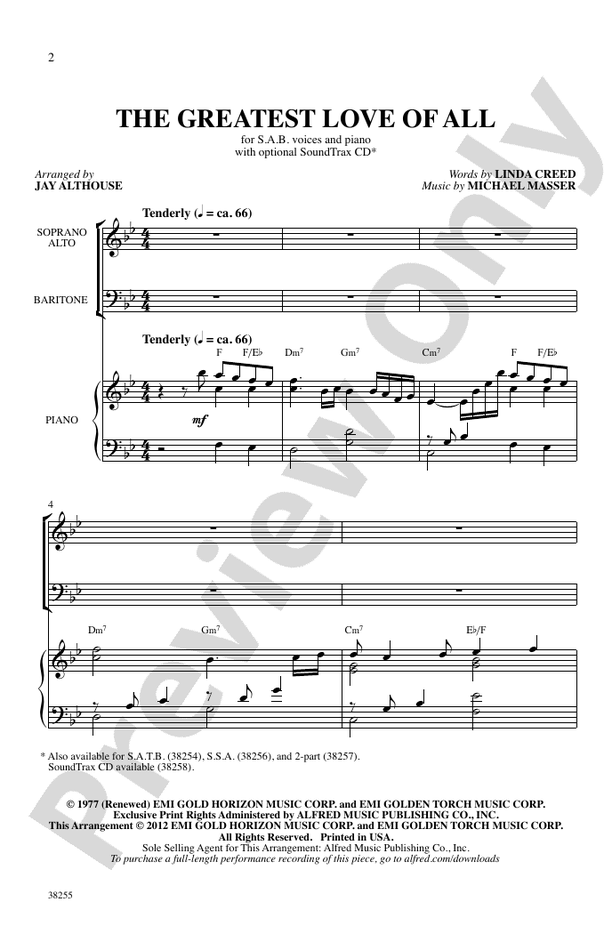 the-greatest-love-of-all-sab-choral-octavo-michael-masser-digital
