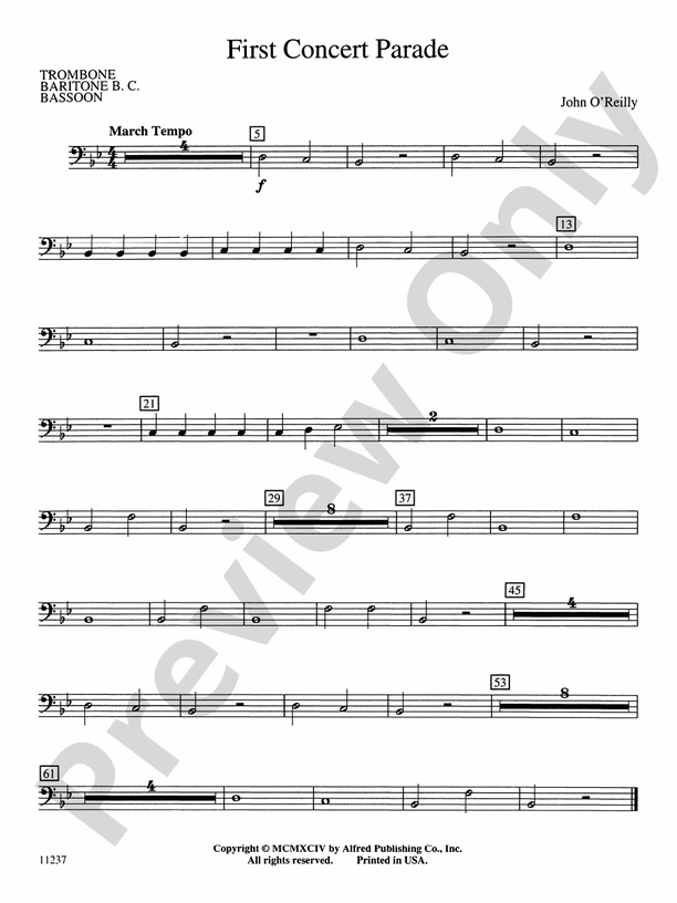 First Concert Parade 1st Trombone 1st Trombone Part Digital Sheet
