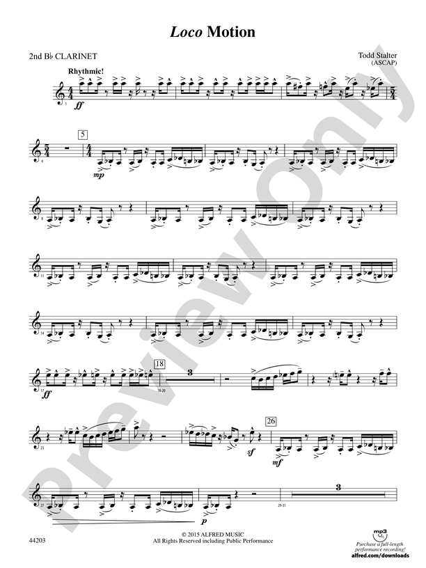 Loco Motion: 2nd B-flat Clarinet
