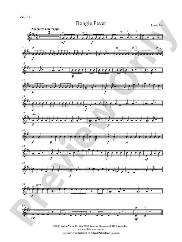 Boogie Fever 2nd Violin 2nd Violin Part Digital Sheet Music Download