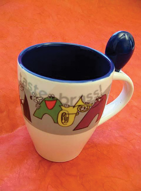 Taste Brass! Coffee Mug (White/Blue)
