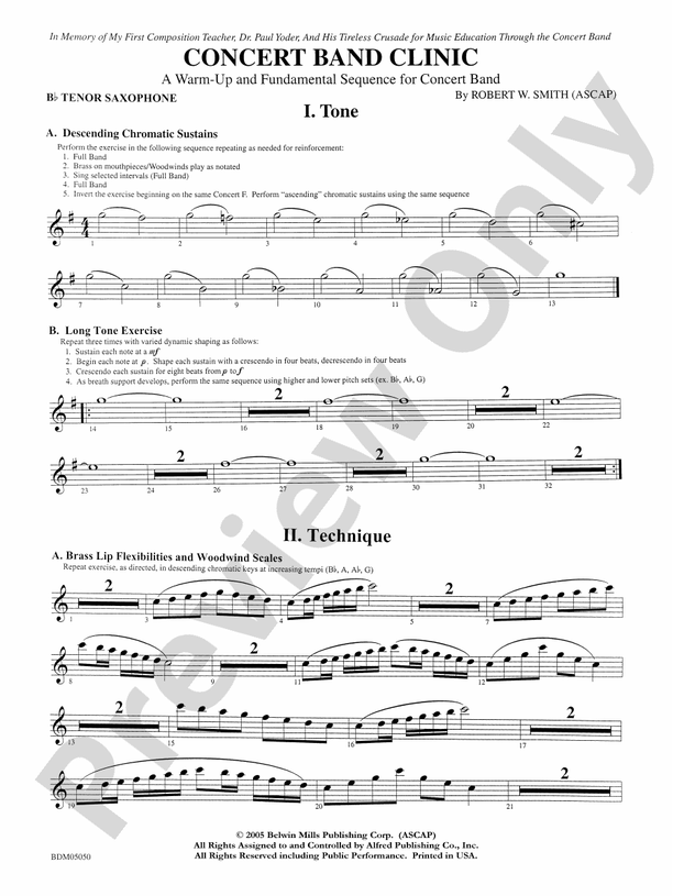 Concert Band Clinic (A WarmUp and Fundamental Sequence for Concert Band) Bflat Tenor