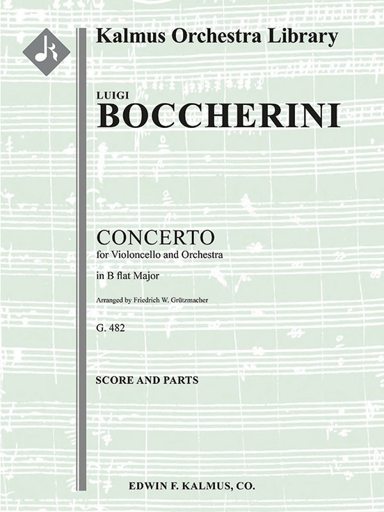 Concerto for Cello in B flat G. 482 Full Orchestra Score and