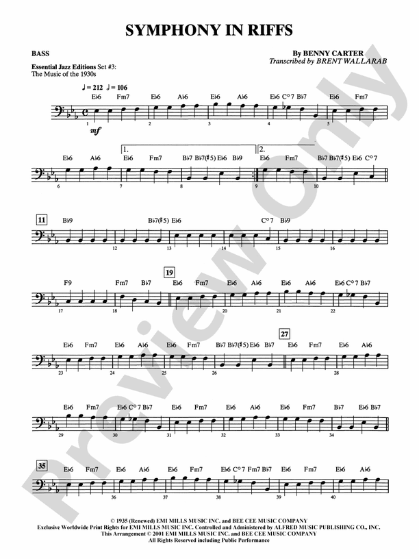 Symphony in Riffs String Bass String Bass Part Digital Sheet Music