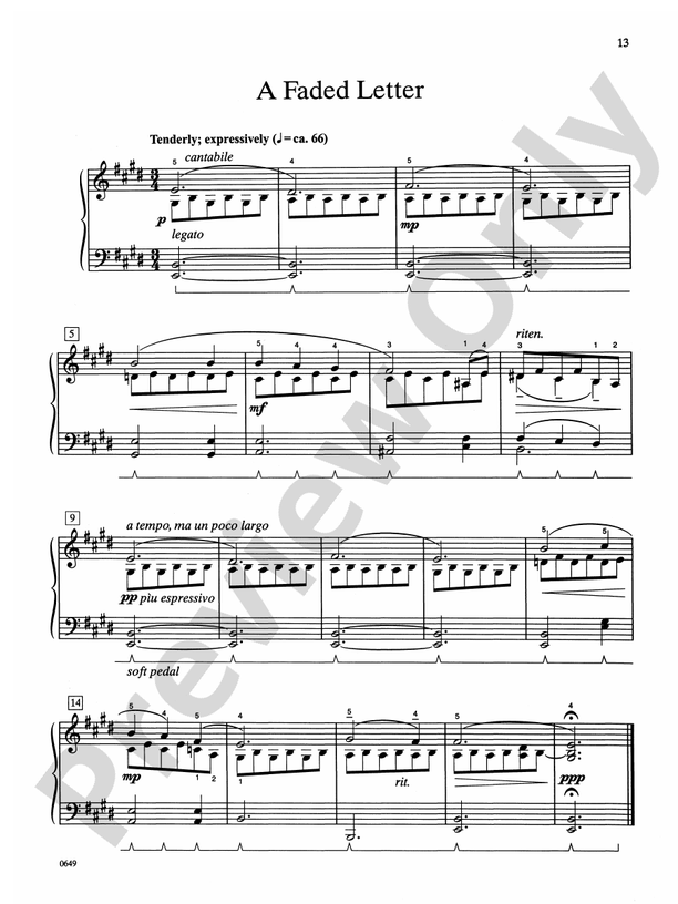 A Faded Letter - Piano Solo