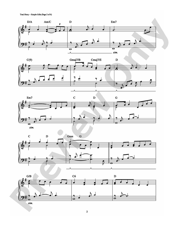 Simple Gifts Piano Liz Story Digital Sheet Music Download Simple gifts piano liz story digital sheet music download