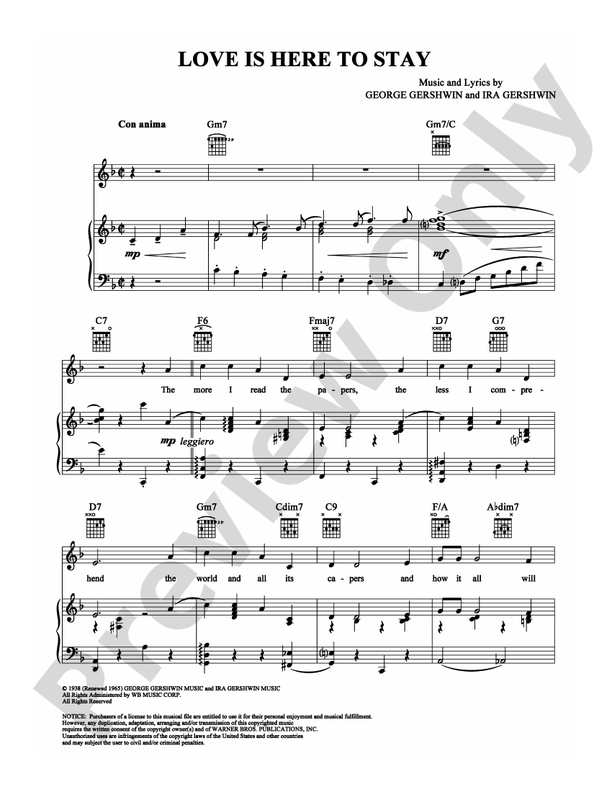 Love Is Here To Stay Piano/Vocal/Chords Michael Feinstein Digital