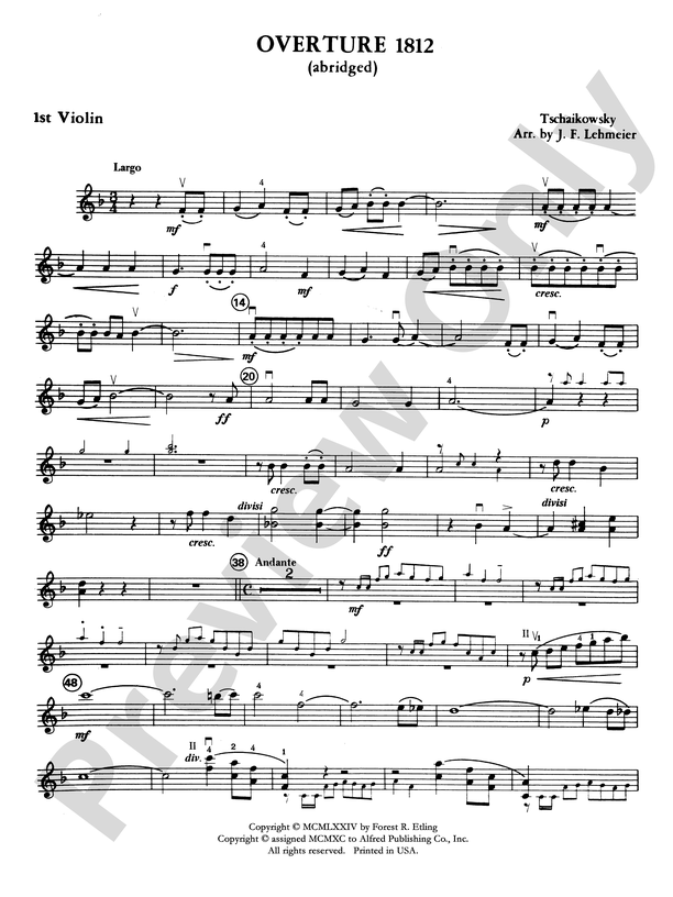 Overture 1812: 1st Violin: 1st Violin Part - Digital Sheet Music Download