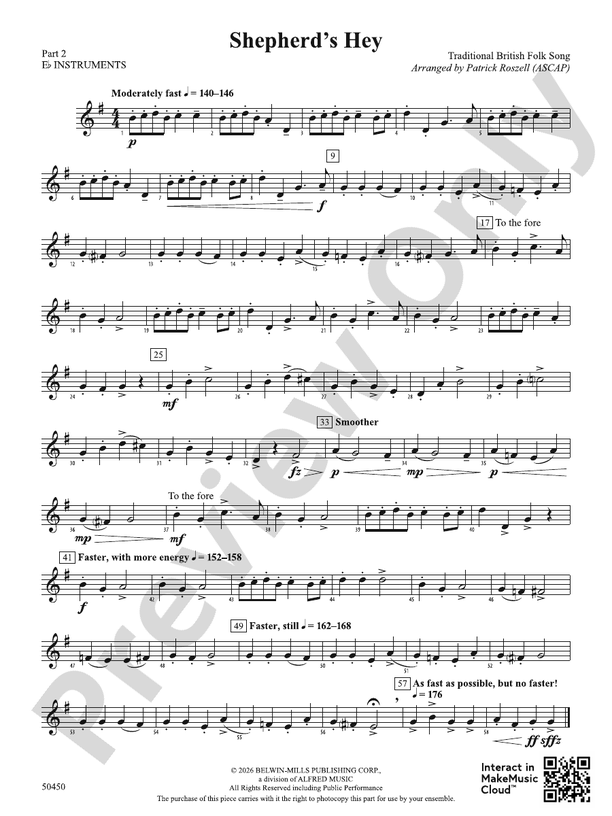 Shepherd's Hey: Part 2 - E-flat Instruments: Part 2 - E-flat ...