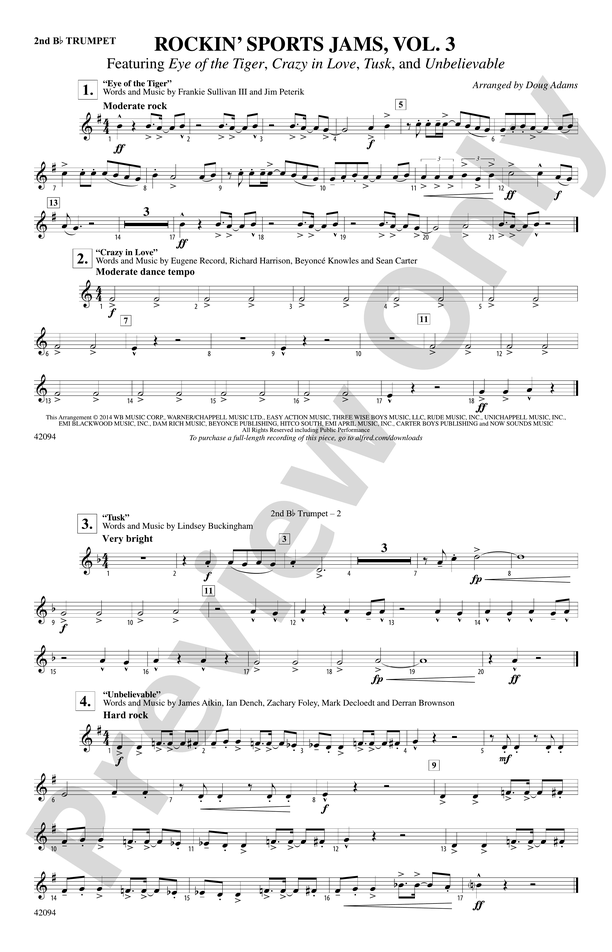 Crazy In Love: 1st B-flat Trumpet: 1st B-flat Trumpet Part - Digital Sheet  Music Download