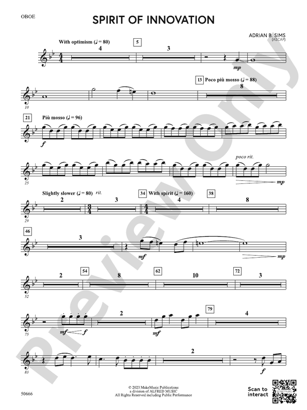 Spirit of Innovation Oboe Oboe Part Digital Sheet Music Download