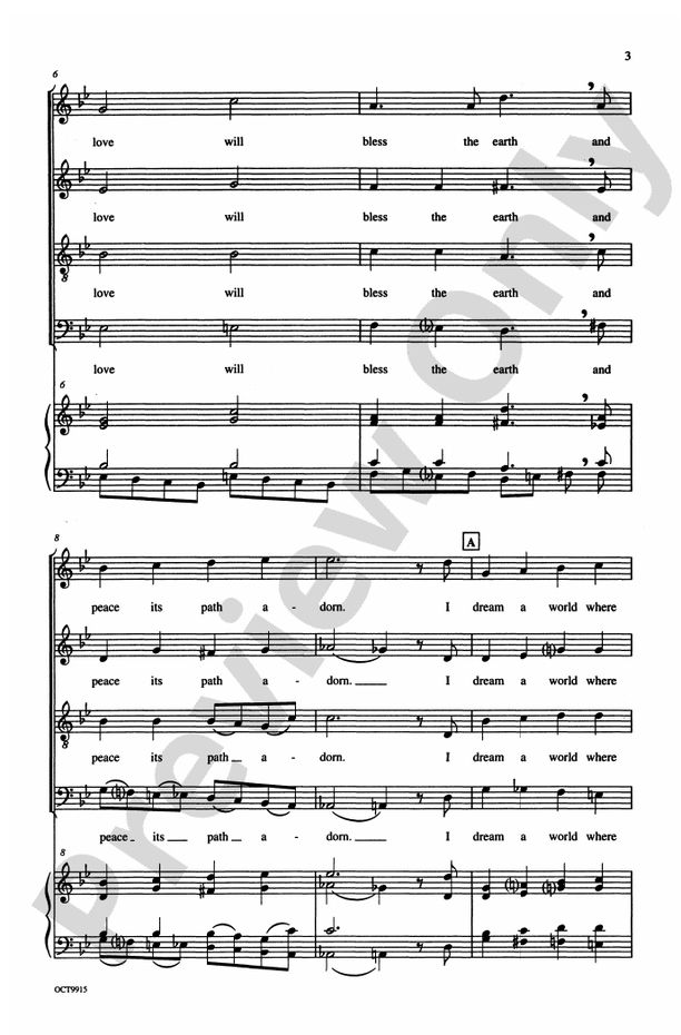 I Dream a World (Chorale): SATB Choral Octavo: Dave Brubeck