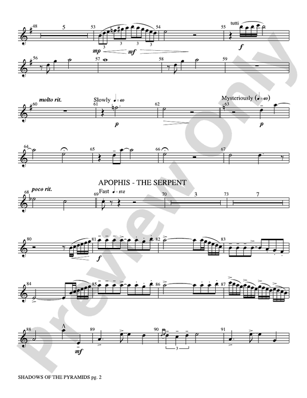Shadows of the Pyramids Eflat Alto Saxophone Eflat Alto Saxophone Part Digital Sheet Music