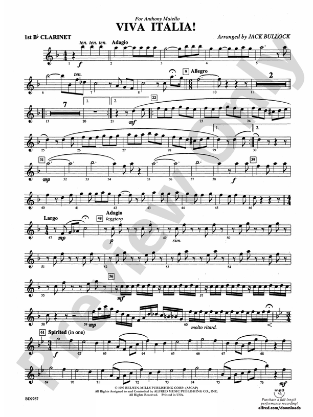 Viva Italia!: 1st B-flat Clarinet