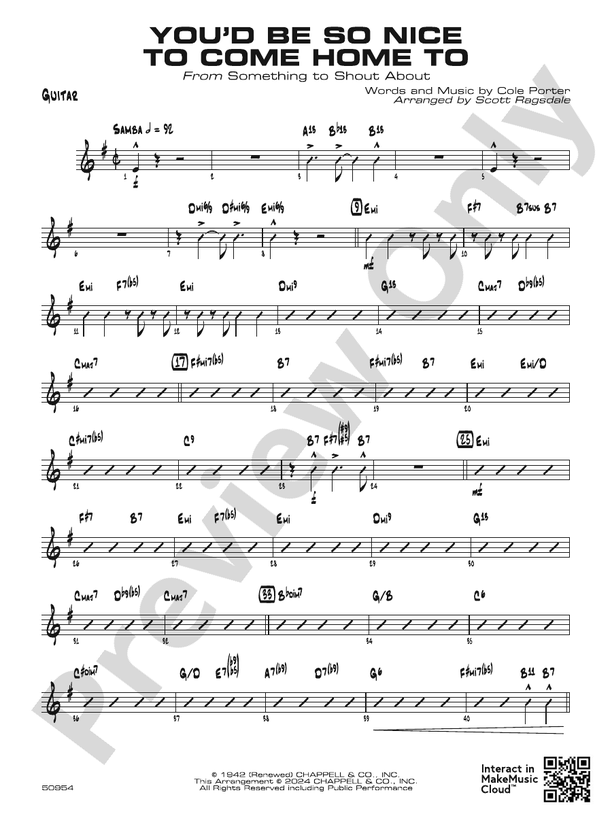 You'd Be So Nice to Come Home To: Guitar: Guitar Part - Digital